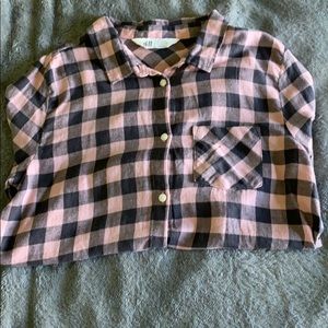 Button down checkered long sleeve